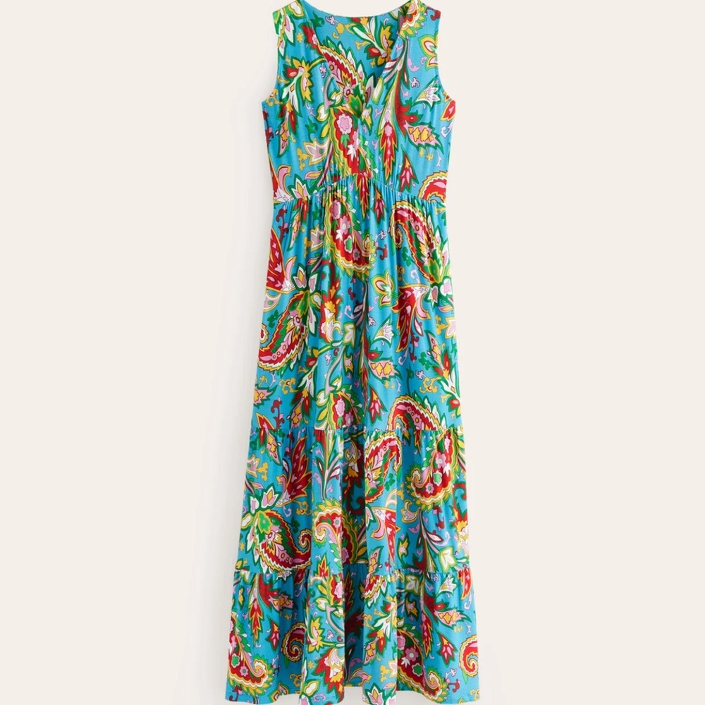 NWOT! Boden Blue Paisley Maxi Dress, Size 6 - Picture 5 of 9